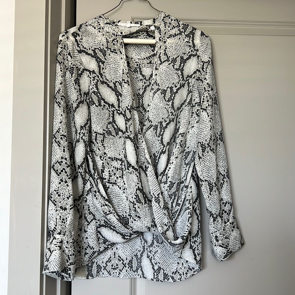 Snakeskin long sleeve blouse